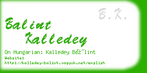 balint kalledey business card